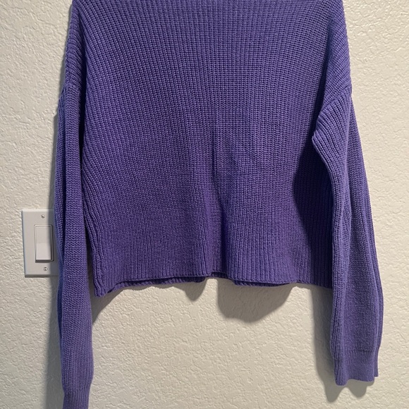 Women’s Short Sweater, Streetwear Society, Purple, Round Neck, Size XL - Picture 15 of 15